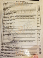 Wallace Barbecue Restaurant menu