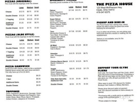 The Pizza House menu
