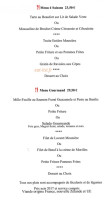 Le Beau Rivage menu