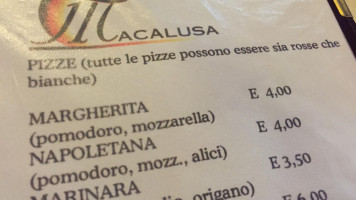 Macalusa menu
