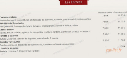 La Grignotine menu