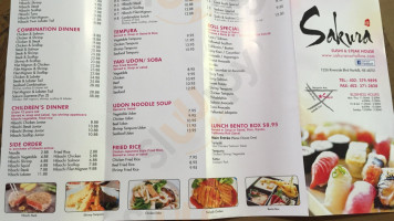 Sakura Sushhi And Steakhouse menu