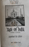 Taste Of India menu