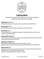 Bandon Coffee Cafe menu