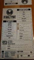 The Half Pint menu