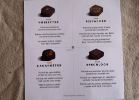 Chocolatier Cuvelier menu