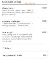 La Base Burger menu