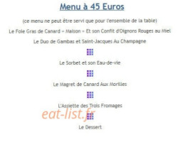 Les Tourelles menu