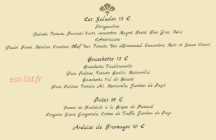 Le Val De Beauté menu