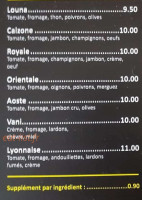 Chez Vani menu
