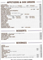 Lumberjack Inn menu