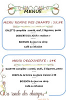 La Ronde Des Champs menu