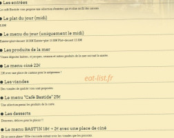 Cafe Bastide menu