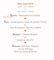 La Croix Blanche menu