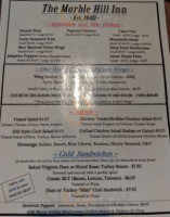 Marble Hill Inn menu