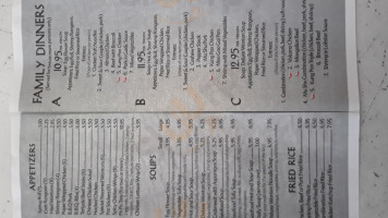 Great Wall Chinese menu