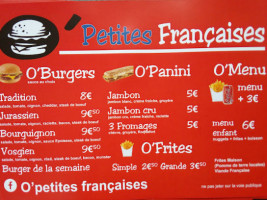 O'petite Française menu