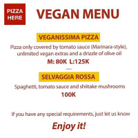 Pizza Here menu
