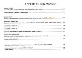L'epicerie Au Bon Manger menu