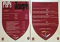 Pepe Joseph Restaurant menu