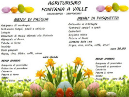 Agriturismo Fontana A Valle menu