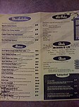 Sara's Restaurant menu