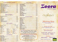 Zeera menu