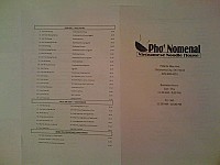 Pho'Nomenal menu