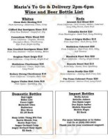 Maria's The Gathering Place menu