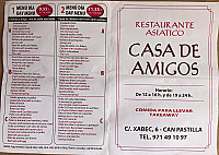 Casa De Amigos menu