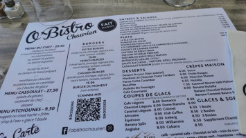 O' Bistro menu