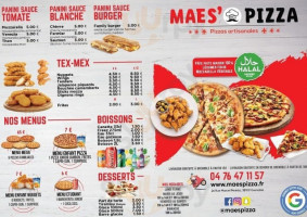 Maes' Pizza menu