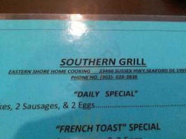 Southern Grill menu