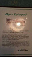 Hoge's Restaurant . menu