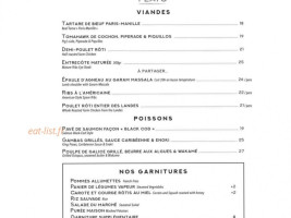 La Barge menu