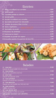 Asian Thai menu