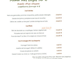 Hotel du Pont de Raffiny menu