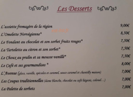 L’avenue menu