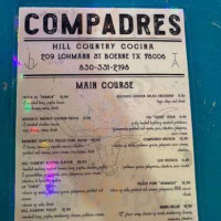 Compadres Hill Country Cocina menu