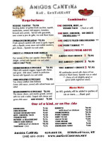 Amigo's Cantina menu