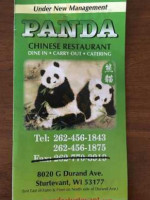 Panda Chinese menu