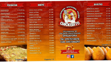 Chickerito menu
