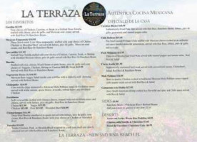 La Terraza Nsb menu