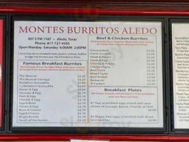 Montes Burritos Aledo menu