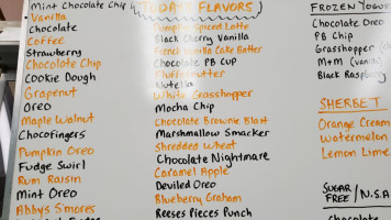 J B's Ice Cream Factory menu