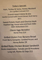 G Lodge Cafe menu