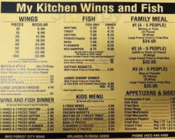 My Kitchen Wings Fish menu