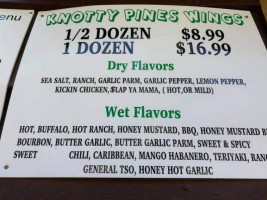 Knotty Pines menu