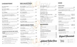 Tono Pizzeria Cheesesteaks menu