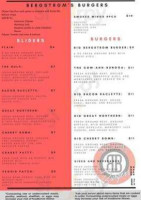 Bergstrom's Burgers menu